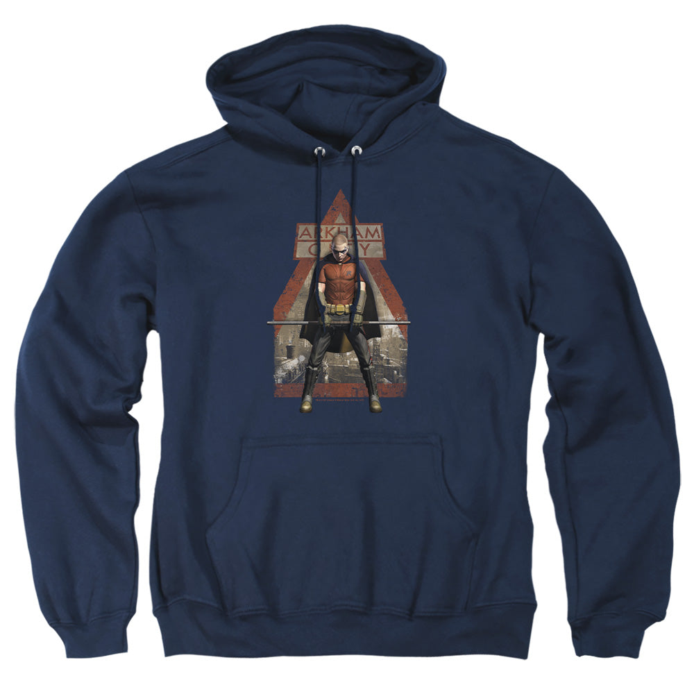 Arkham City Arkham Robin Mens Hoodie Navy Officially Licensed