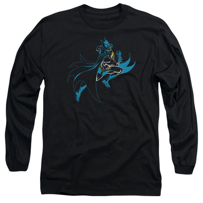 Batman Neon Batman Mens Long Sleeve Shirt Black Officially Licensed