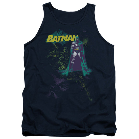 Batman Bat Spray Mens Tank Top Shirt Navy Blue Officially Licensed