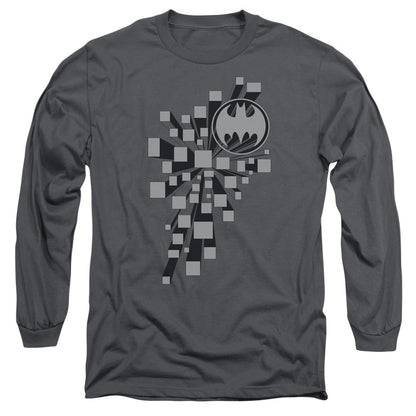 Batman Gotham 3D Mens Long Sleeve Shirt Charcoal Officially Licensed