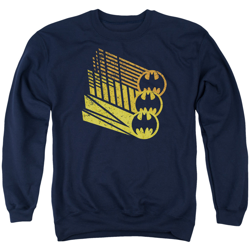 Batman Bat Signal Shapes Mens Crewneck Sweatshirt Navy Blue Officially Licensed