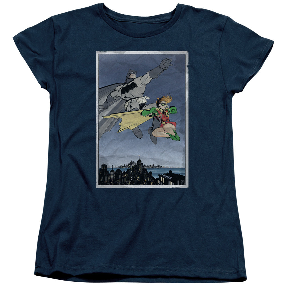 Batman Dkr Duo Womens T Shirt Navy Blue Officially Licensed