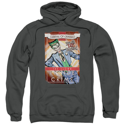 Batman Clown Prince Mens Hoodie Charcoal Officially Licensed