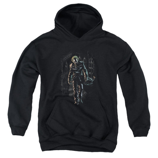 Batman Joker Leaves Arkham Kids Youth Hoodie Black Officially Licensed