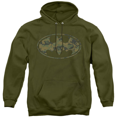 Batman Marine Camo Shield Mens Hoodie Military Green Officially Licensed