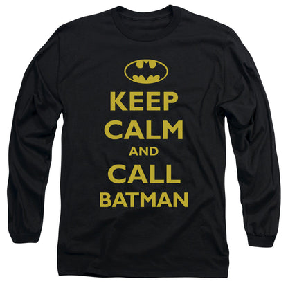 Batman Call Batman Mens Long Sleeve Shirt Black Officially Licensed