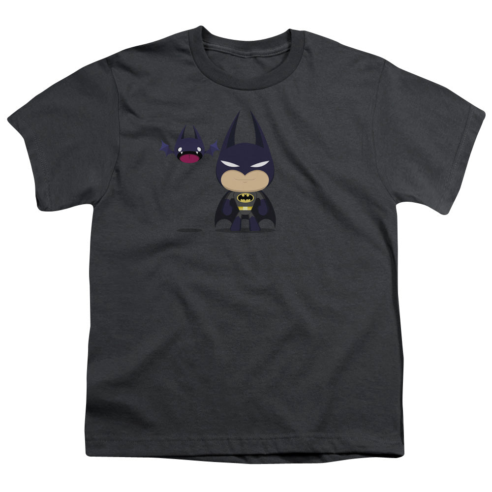 Batman Cute Batman Kids Youth T Shirt Charcoal Officially Licensed