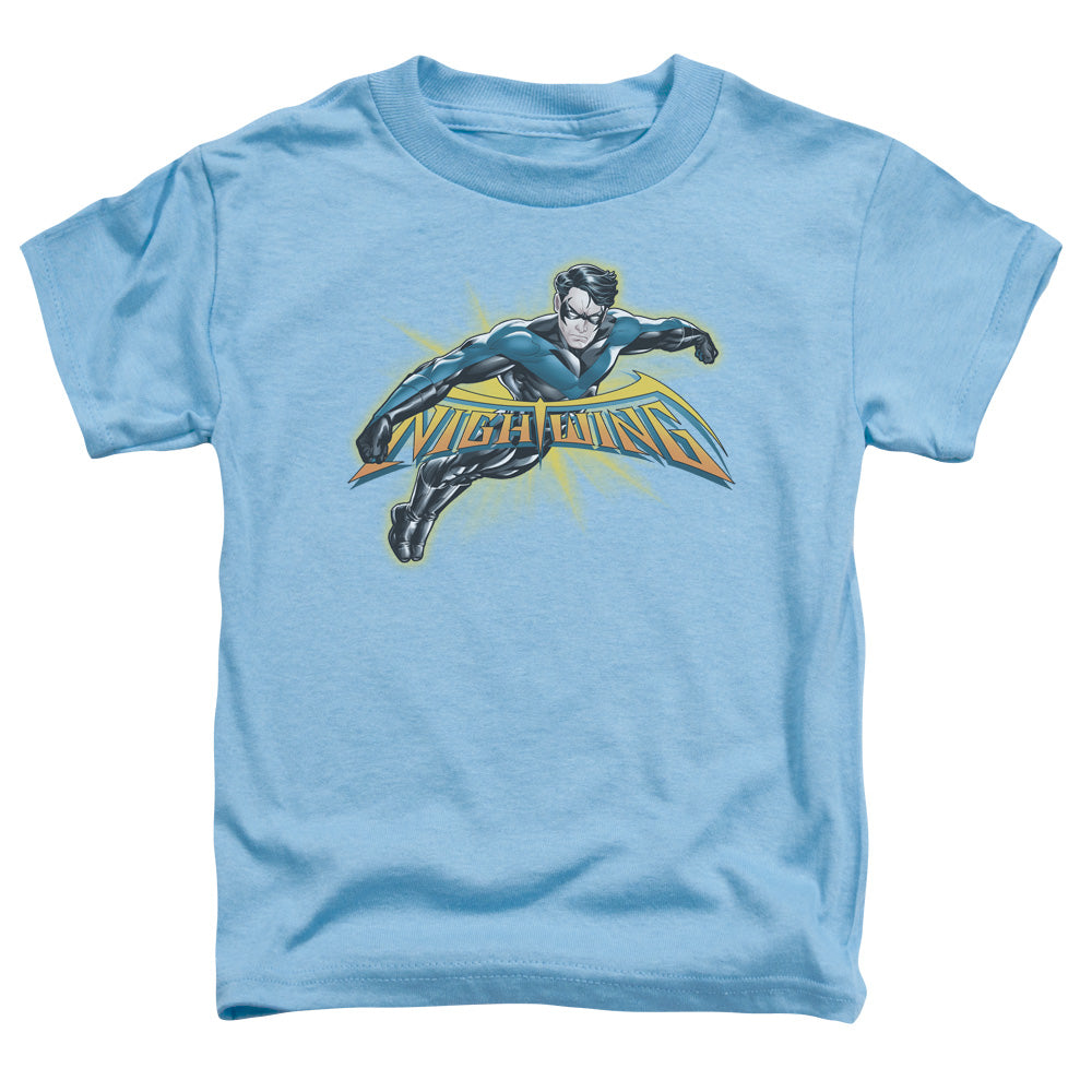 Batman Nightwing Burst Toddler Kids Youth T Shirt Carolina Blue Officially Licensed