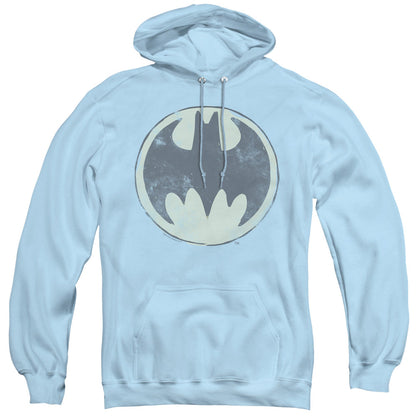 Batman Old Time Logo Mens Hoodie Light Blue Officially Licensed