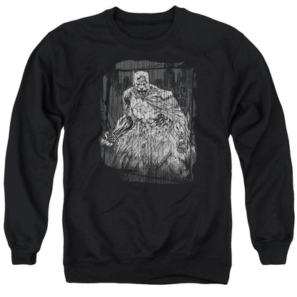 Batman Pencilled Rain Mens Crewneck Sweatshirt Black