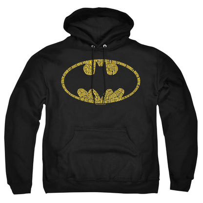 Batman Word Logo Mens Hoodie Black Officially Licensed