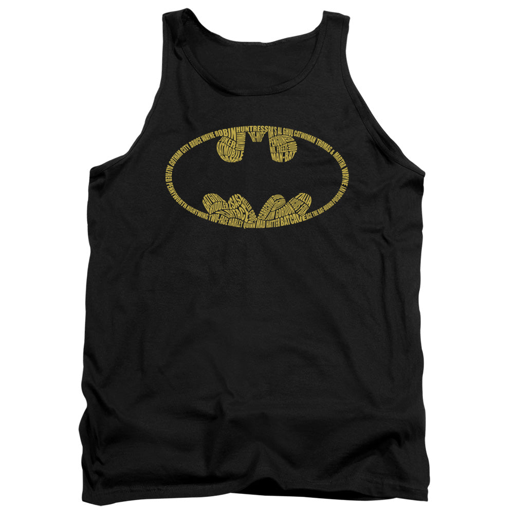 Batman Word Logo Mens Tank Top Shirt Black Officially Licensed