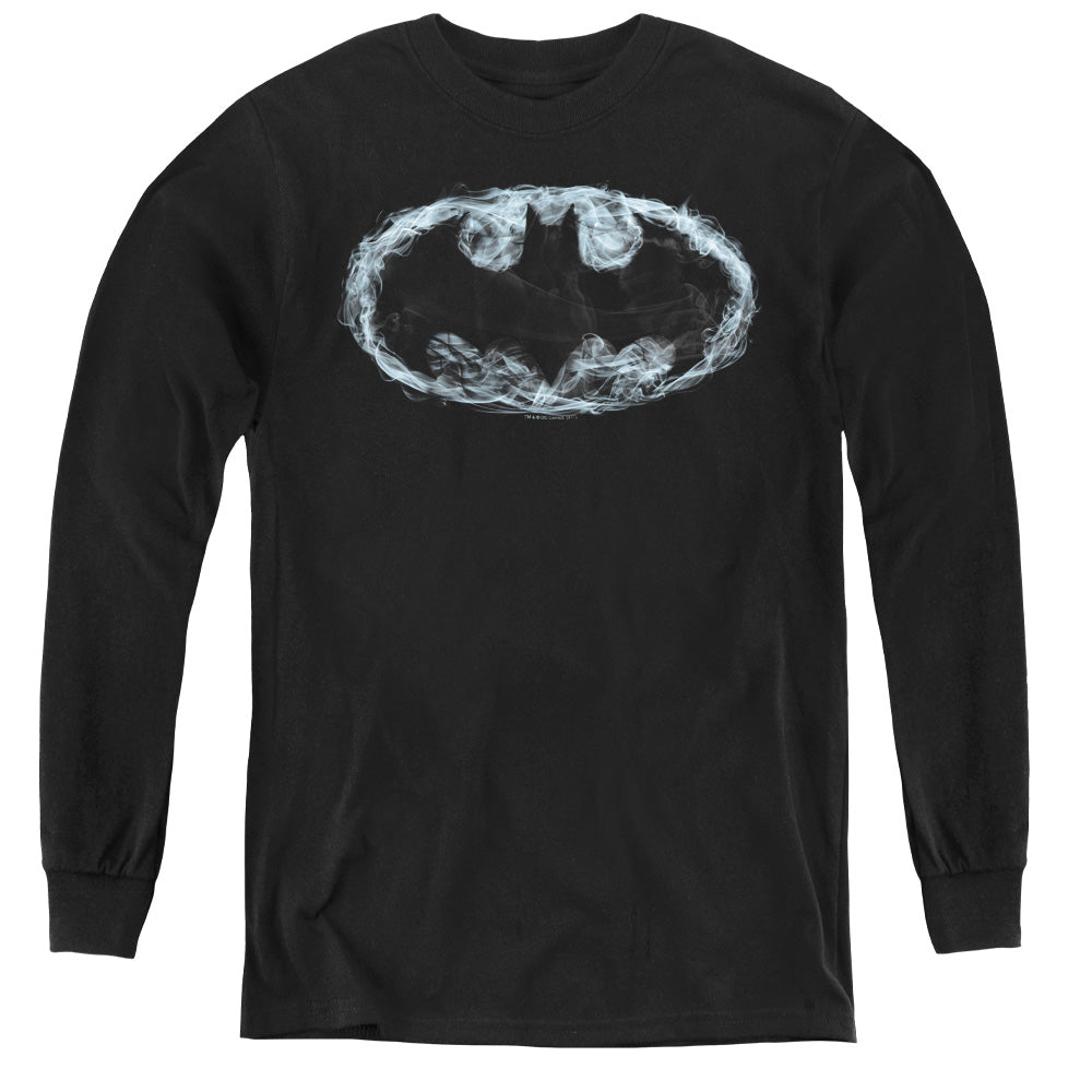 Batman Smoke Signal Long Sleeve Kids Youth T Shirt Black Officially Licensed