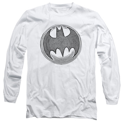 Batman Knight Knockout Mens Long Sleeve Shirt White Officially Licensed