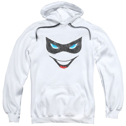 Batman Harley Face Mens Hoodie White Officially Licensed