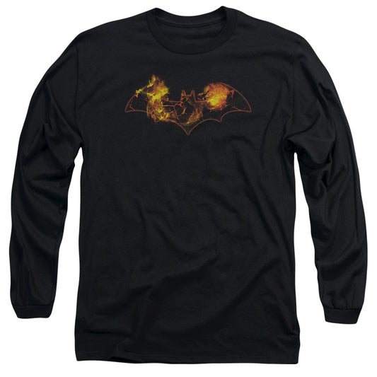 Batman Molten Logo Mens Long Sleeve Shirt Black Officially Licensed