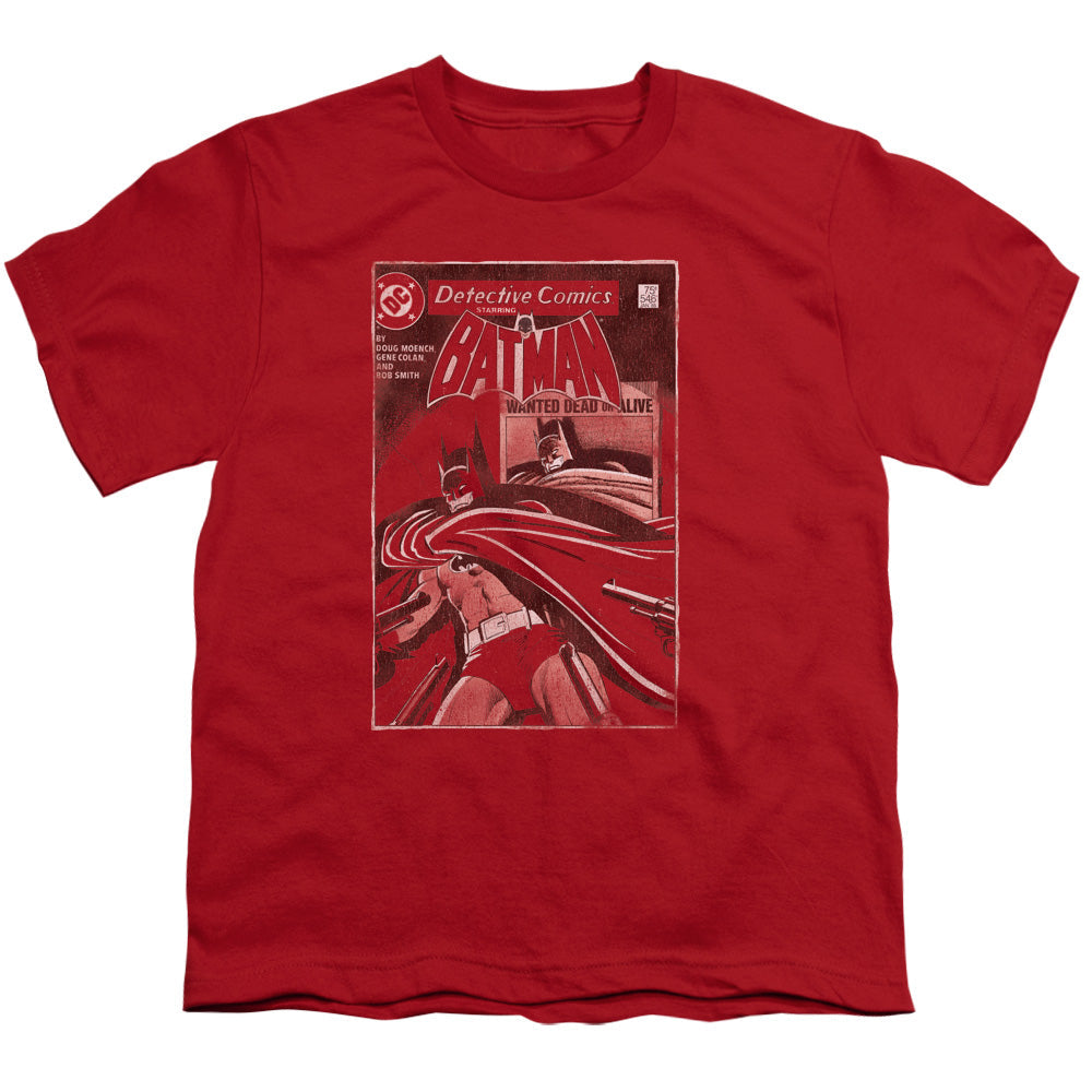 Batman Doa Cover Kids Youth T Shirt Red Officially Licensed