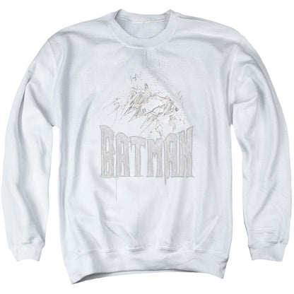 Batman Knight Sketch Mens Crewneck Sweatshirt White