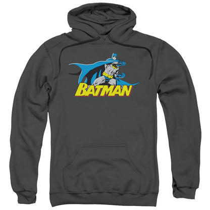 Batman 8 Bit Cape Mens Hoodie Charcoal Officially Licensed