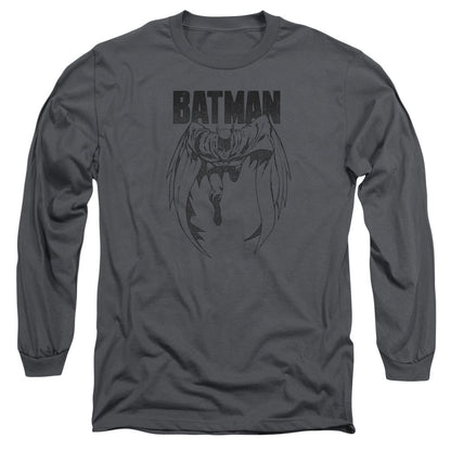 Batman Grey Noise Mens Long Sleeve Shirt Charcoal Officially Licensed