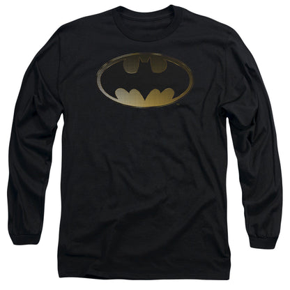 Batman Halftone Bat Mens Long Sleeve Shirt Black Officially Licensed