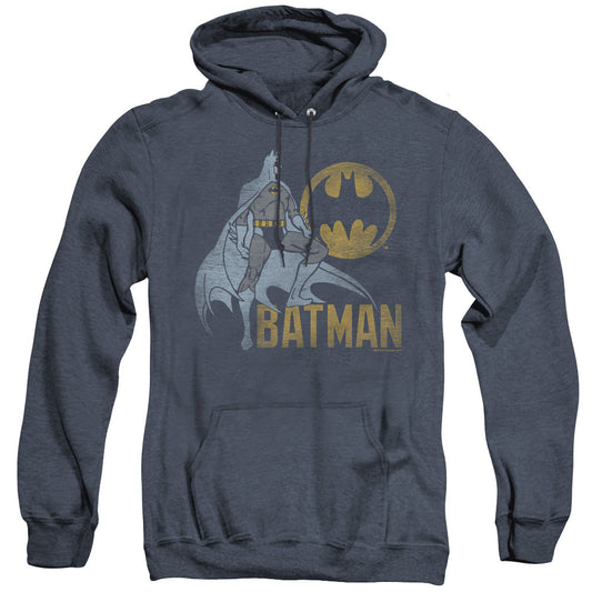 Batman Knight Watch Heather Mens Hoodie Navy Blue Officially Licensed