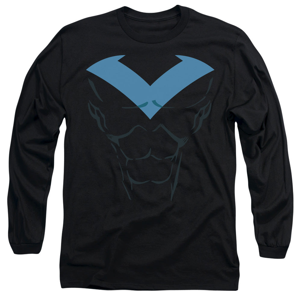 Batman Nightwing Uniform Mens Long Sleeve Shirt Black Officially Licensed