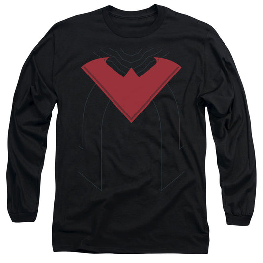 Batman Nightwing Uniform 52 Mens Long Sleeve Shirt Black Officially Licensed