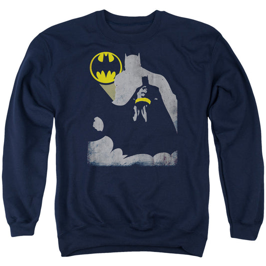 Batman Bat Knockout Mens Crewneck Sweatshirt Navy Blue Officially Licensed