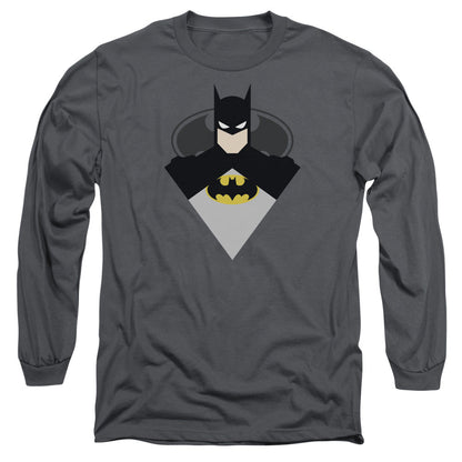 Batman Simple Bat Mens Long Sleeve Shirt Charcoal Officially Licensed