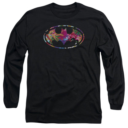 Batman Hawaiian Shield Mens Long Sleeve Shirt Black Officially Licensed