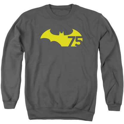 Batman 75 Logo 2 Mens Crewneck Sweatshirt Charcoal