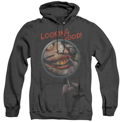 Batman Looking Good Heather Mens Hoodie Black Officially Licensed