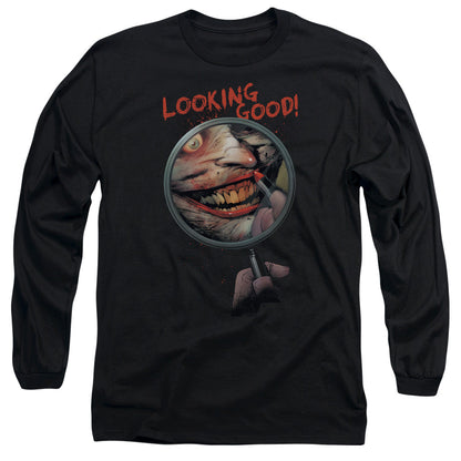 Batman Looking Good Mens Long Sleeve Shirt Black Officially Licensed