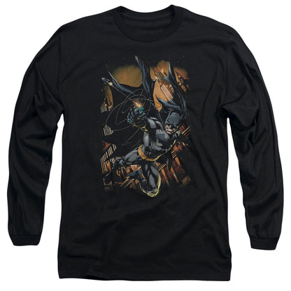 Batman Grapple Fire Mens Long Sleeve Shirt Black Officially Licensed