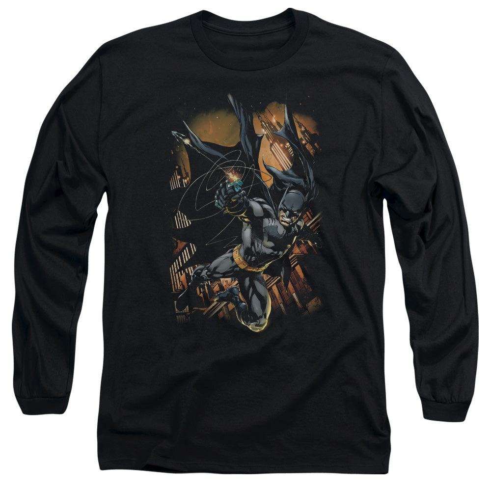 Batman Grapple Fire Mens Long Sleeve Shirt Black Officially Licensed