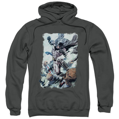 Batman Punch Mens Hoodie Charcoal Officially Licensed