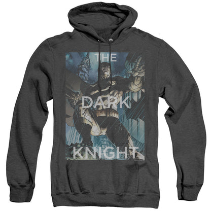 Batman Fighting The Storm Heather Mens Hoodie Black Officially Licensed