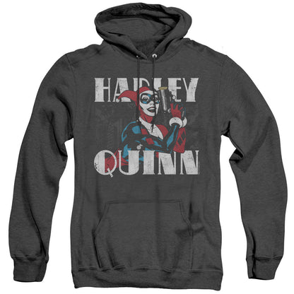 Batman Harley Bold Heather Mens Hoodie Black Officially Licensed