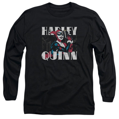 Batman Harley Bold Mens Long Sleeve Shirt Black Officially Licensed