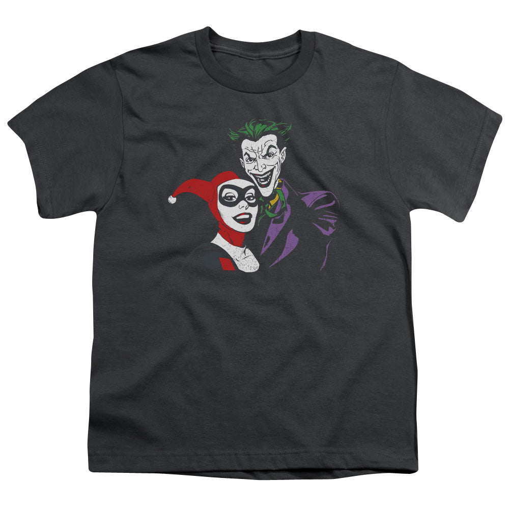Batman Joker & Harley Kids Youth T Shirt Charcoal Officially Licensed