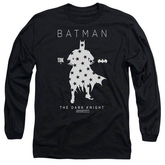 Batman Star Silhouete Mens Long Sleeve Shirt Black Officially Licensed