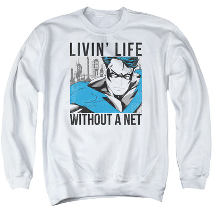 Batman Without A Net Mens Crewneck Sweatshirt White