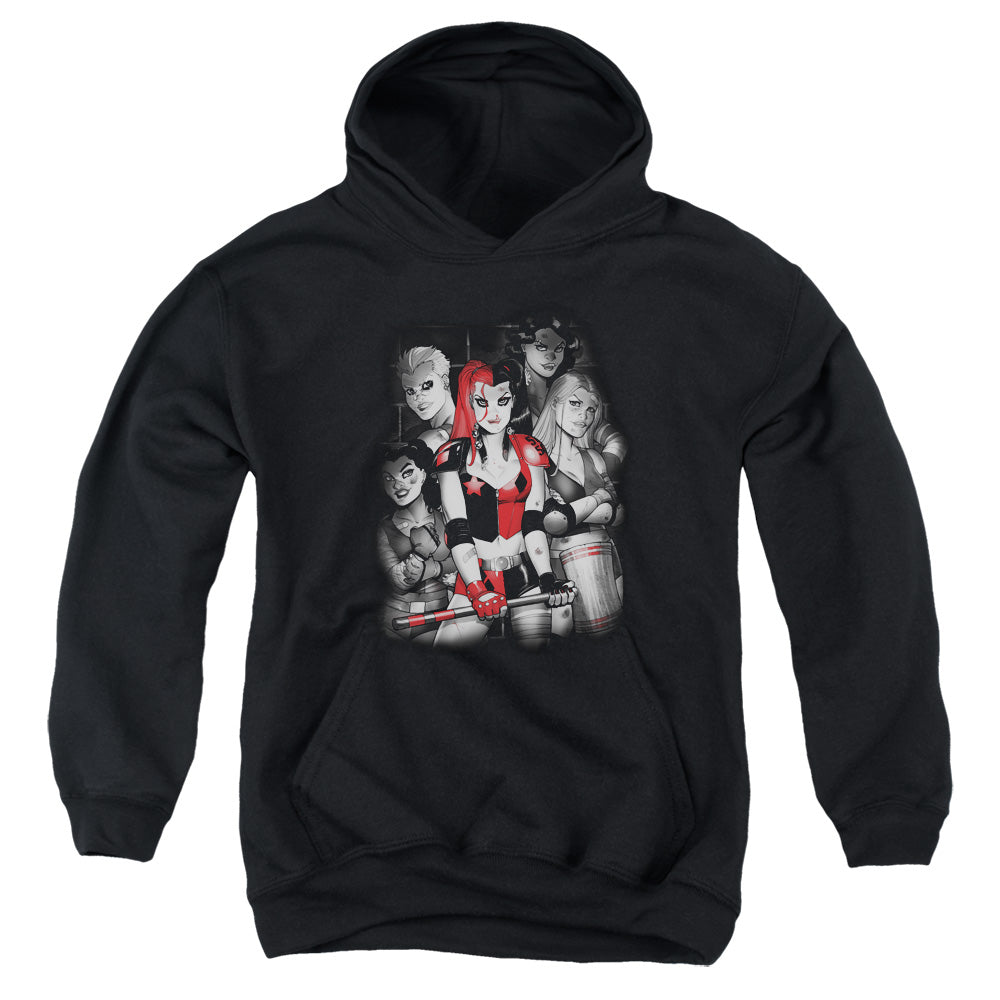 Batman Bad Gals Bw Kids Youth Hoodie Black Officially Licensed