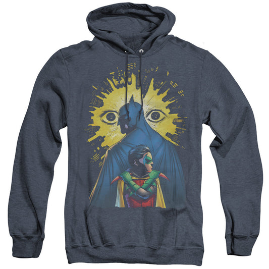 Batman Watchers Heather Mens Hoodie Navy Blue Officially Licensed
