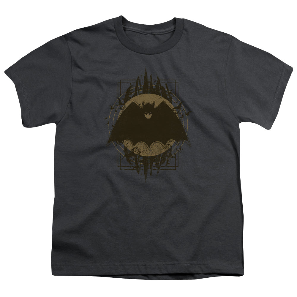 Batman Batman Crest Kids Youth T Shirt Charcoal Officially Licensed