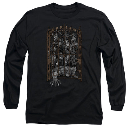 Batman Arkhams Gate Mens Long Sleeve Shirt Black Officially Licensed