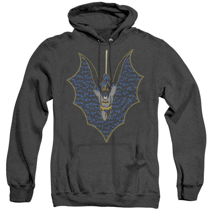 Batman Bat Fill Heather Mens Hoodie Black Officially Licensed