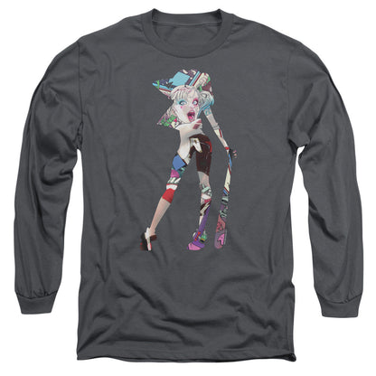 Batman Scene Inside Mens Long Sleeve Shirt Charcoal Officially Licensed