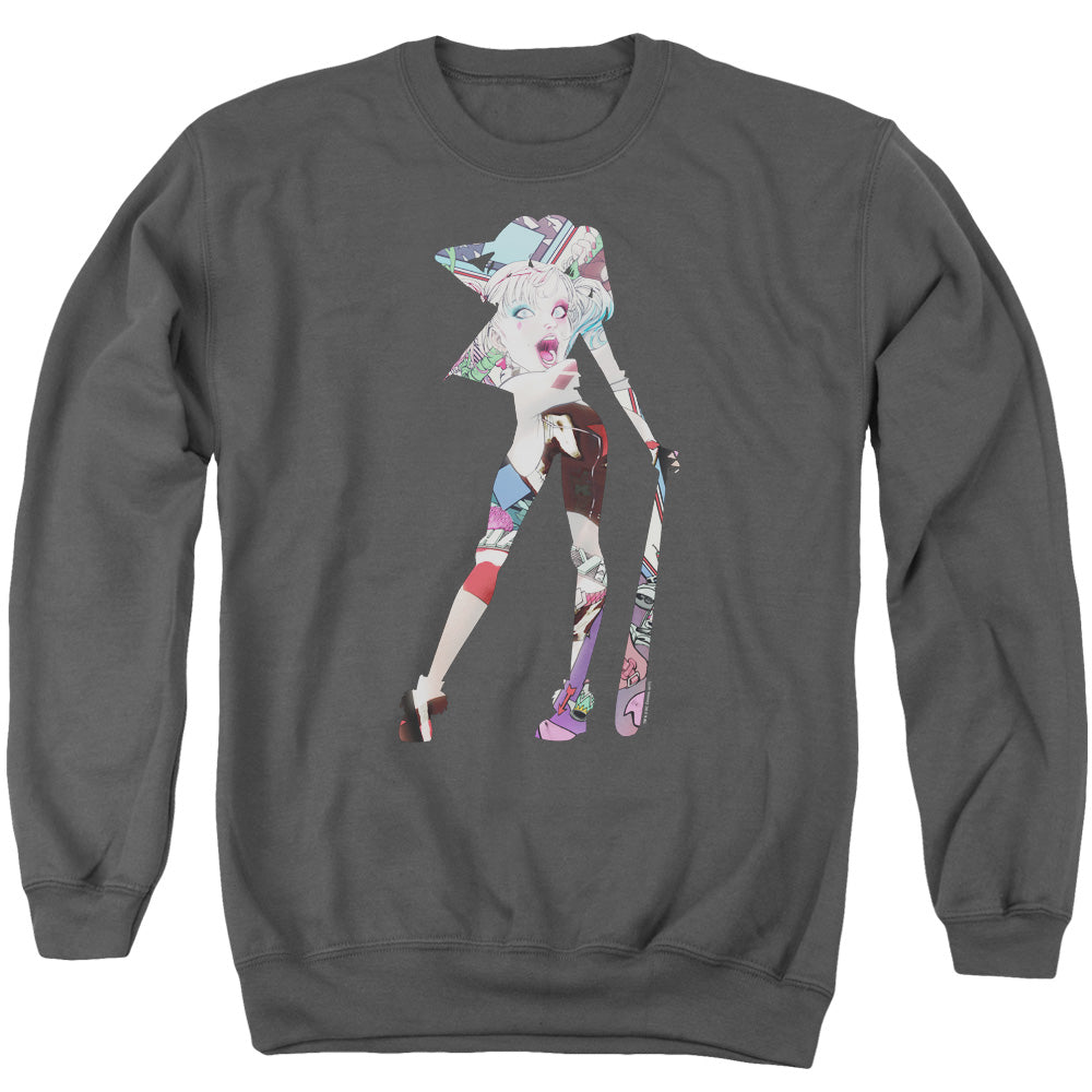 Batman Scene Inside Mens Crewneck Sweatshirt Charcoal